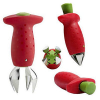 Red Strawberry Huller Strawberry Top Leaf Remover Gadget Tomato Stalks Fruit Knife Stem Remover Tool Portable Cool Kitchen Gadget Coolstuffsales.com -6