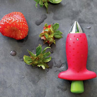 Red Strawberry Huller Strawberry Top Leaf Remover Gadget Tomato Stalks Fruit Knife Stem Remover Tool Portable Cool Kitchen Gadget Coolstuffsales.com -4