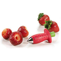 Red Strawberry Huller Strawberry Top Leaf Remover Gadget Tomato Stalks Fruit Knife Stem Remover Tool Portable Cool Kitchen Gadget Coolstuffsales.com -2