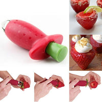 Red Strawberry Huller Strawberry Top Leaf Remover Gadget Tomato Stalks Fruit Knife Stem Remover Tool Portable Cool Kitchen Gadget Coolstuffsales.com -9