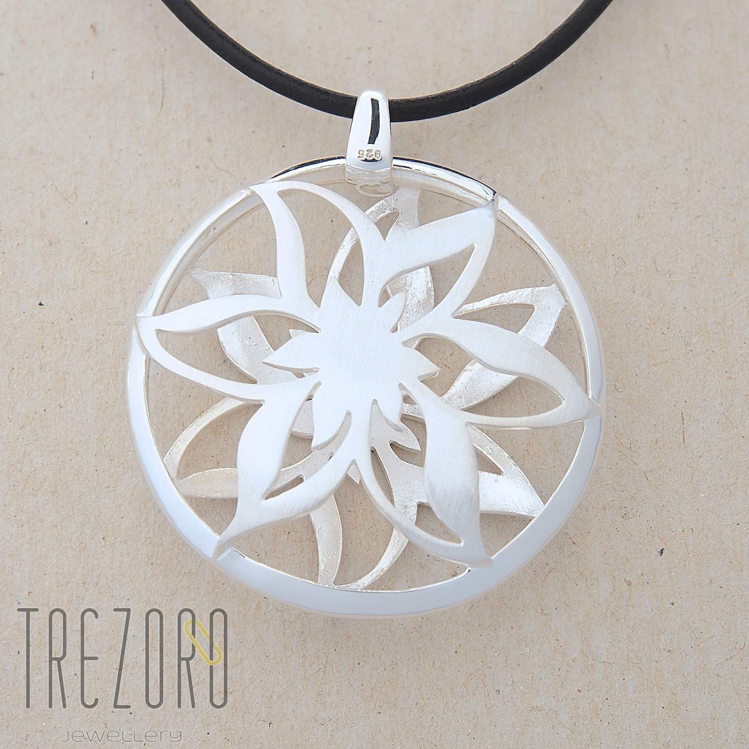 Actinotus Helianthi Sterling Silver Pendant Front